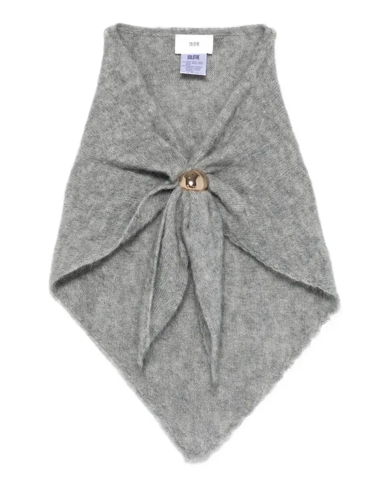 SOLOTRE Schal mit Ringverzierung - Grau Grau