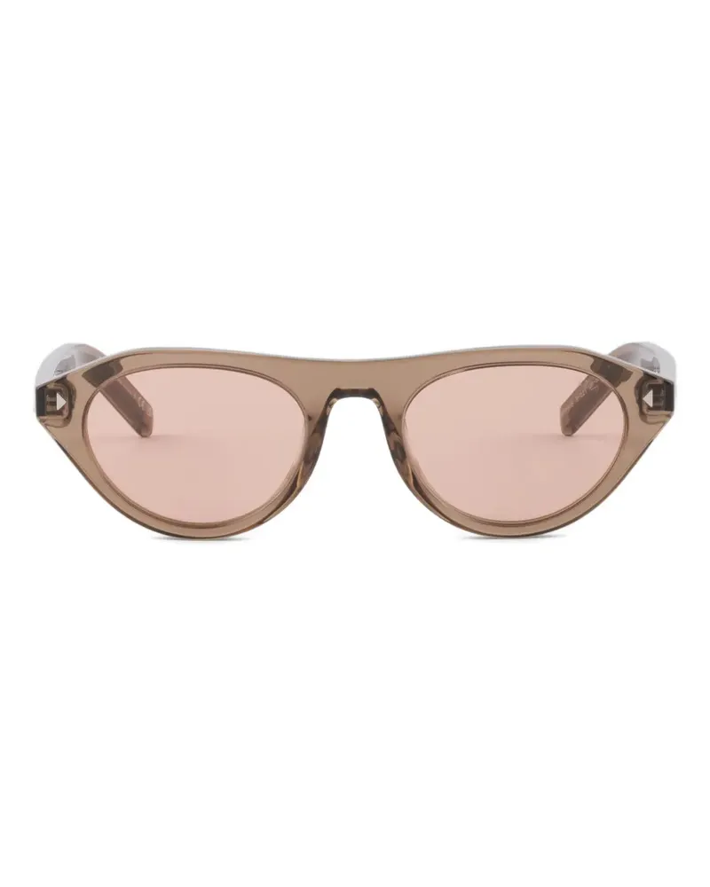 Prada Sonnenbrille mit ikonischem Metall-Schild - Braun Braun
