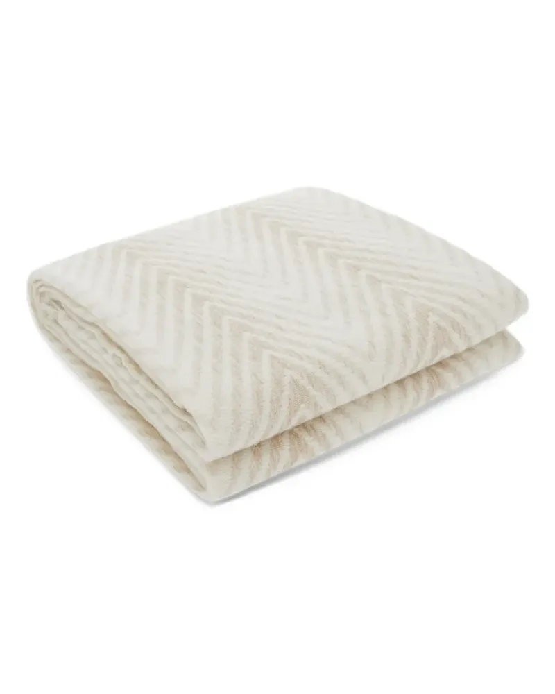 Missoni Home Ziggy zigzag-pattern fringed throw - Nude Nude