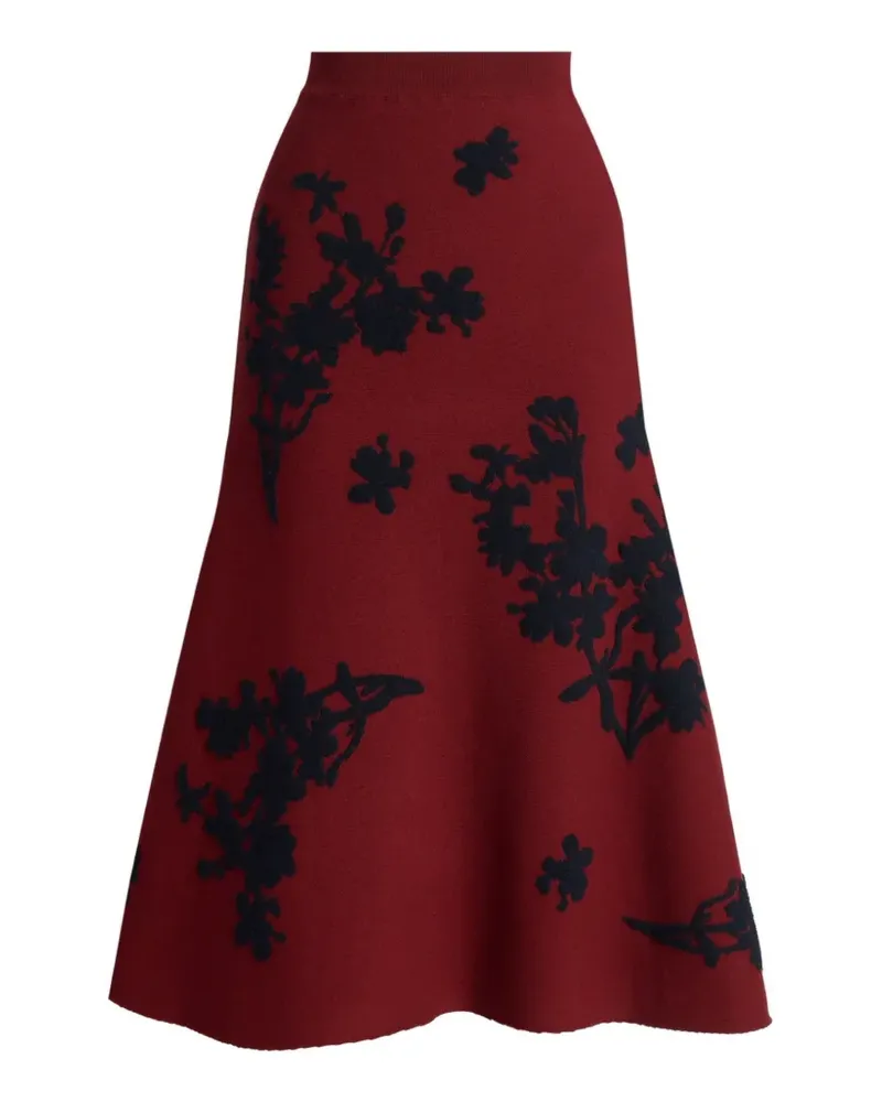 Erdem jacquard-knit patterned midi skirt - Rot Rot