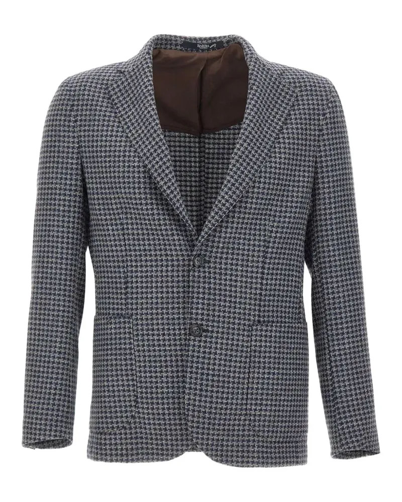 BARBA Easy J Mono Sakko mit Hahnentrittmuster - Blau Blau