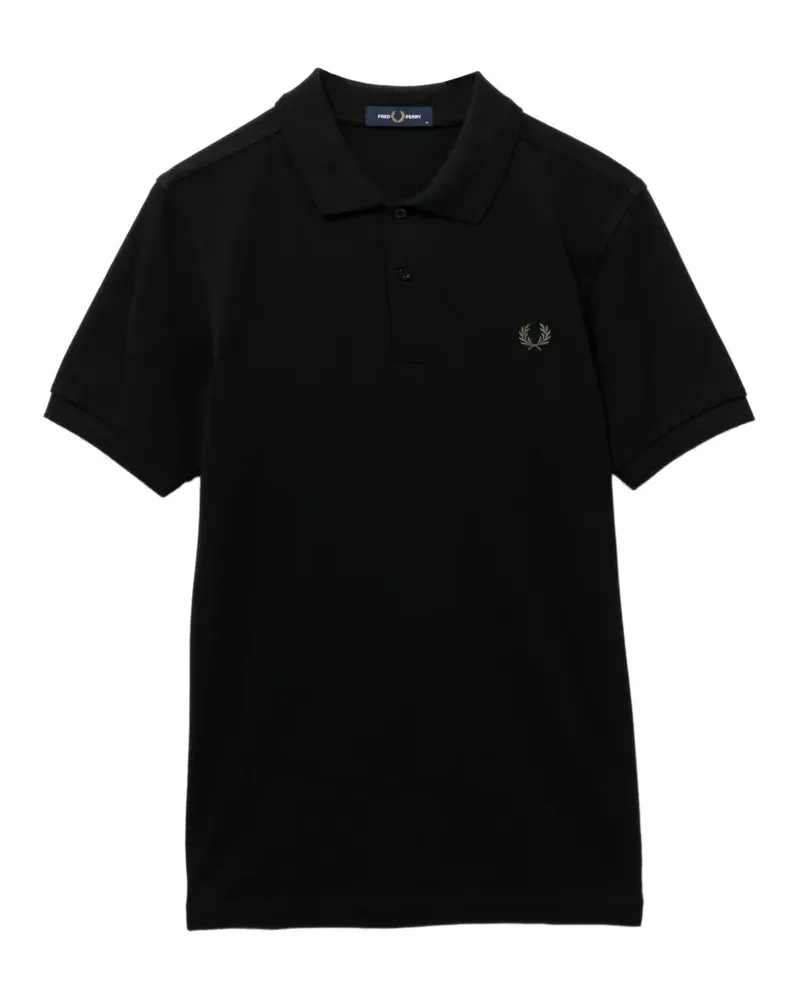 Fred Perry Poloshirt mit Logo-Stickerei - Schwarz Schwarz