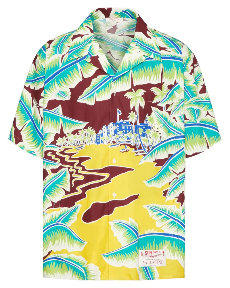 Valentino Garavani Bowlinghemd mit Surf Rider-Print - Blau Blau