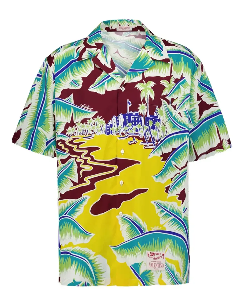 Valentino Garavani Bowlinghemd mit Surf Rider-Print - Blau Blau