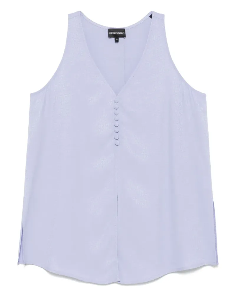 Emporio Armani Armure Oberteil mit V-Ausschnitt - Blau Blau