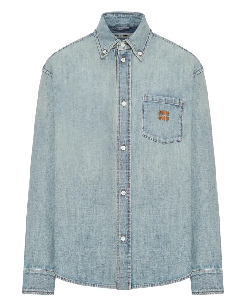 Miu Miu Buttoned Chambray Shirt - Blau Blau
