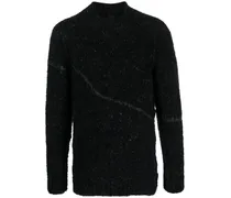 Melierter Pullover mit Streifendetail