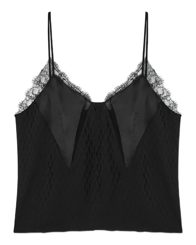 Versace Camisole-Top mit Spitzenbesatz - Schwarz Schwarz