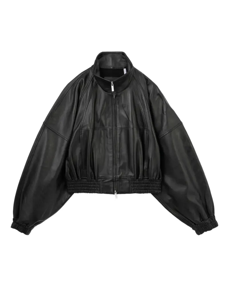 Helmut Lang Bomberjacke aus Leder - Schwarz Schwarz