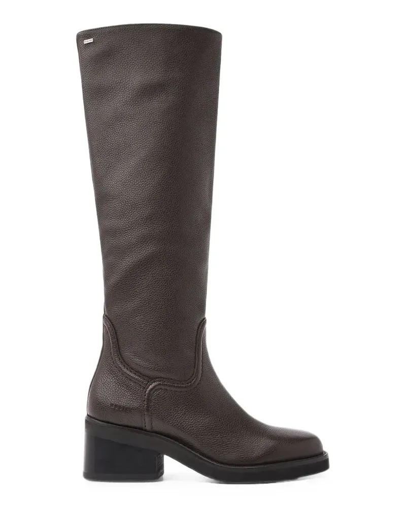 Nubikk Cassy kniehohe Stiefel aus gekörntem Leder - Braun Braun