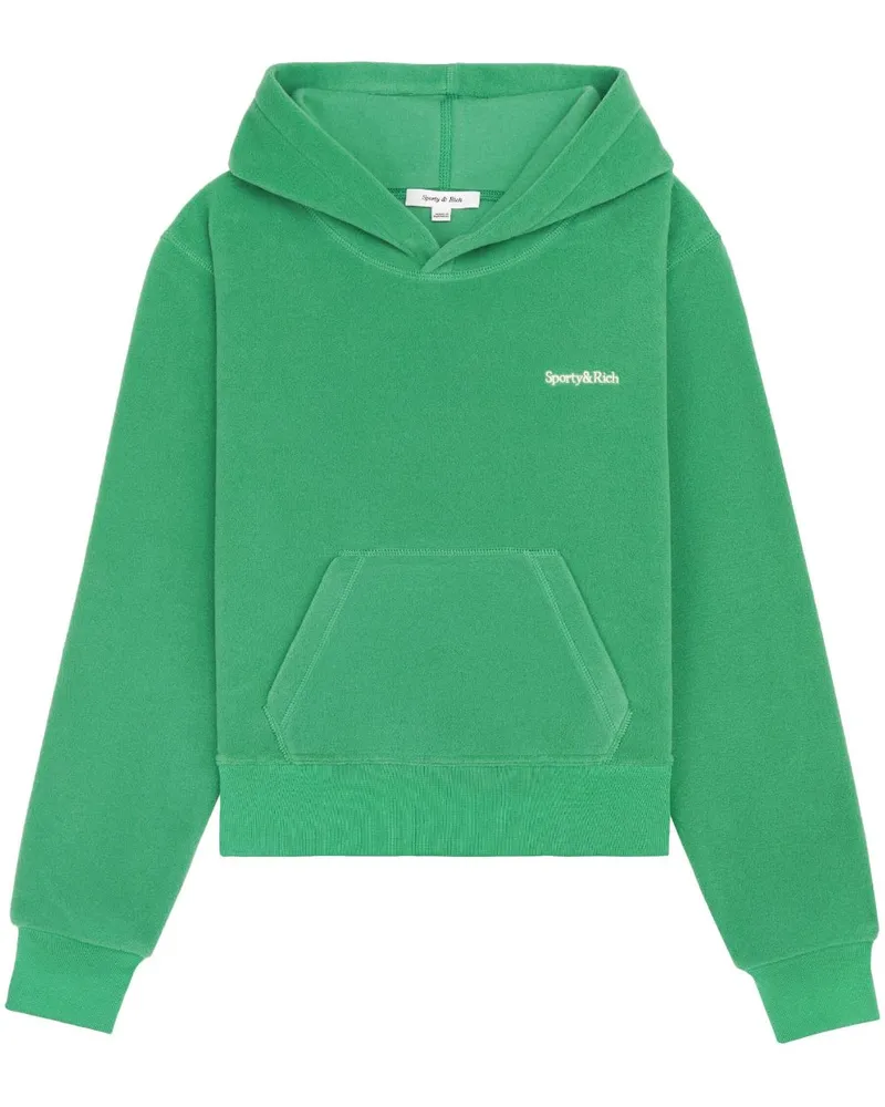 SPORTY & RICH Hoodie aus Fleece mit Logo - Grün Grün