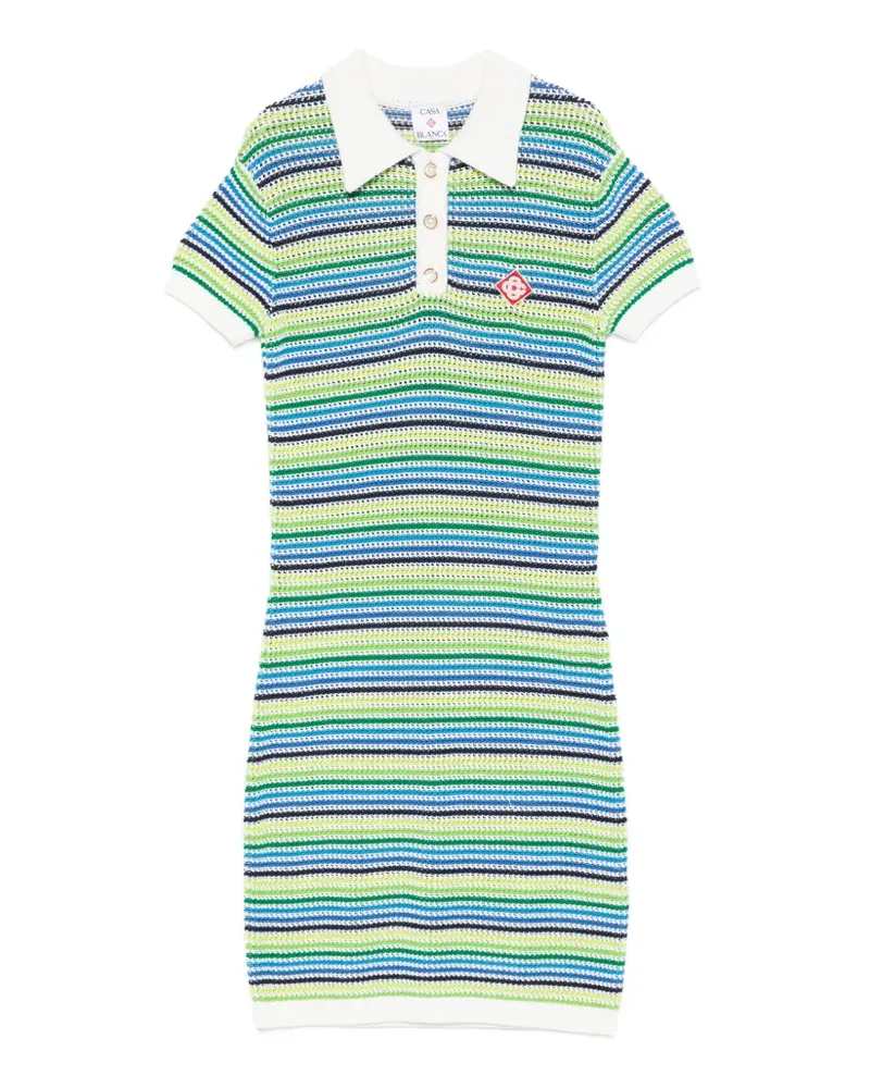 Casablanca Paris striped-pattern logo-embroidery mini dress - Grün Grün