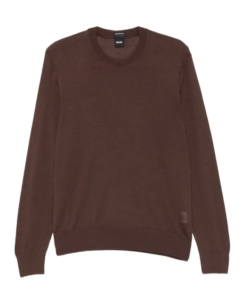 HUGO BOSS H-Leno crew-neck wool sweater - Braun Braun