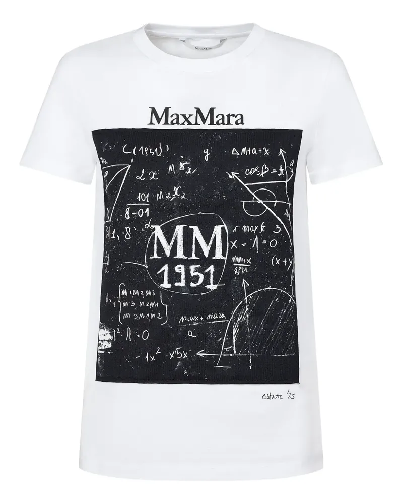 Max Mara T-Shirt mit grafischem Print - Weiß Weiß