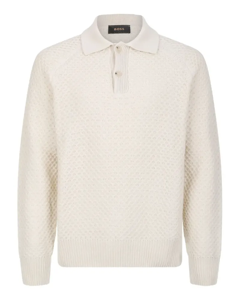 HUGO BOSS Polo Kaschmirpullover - Nude Nude