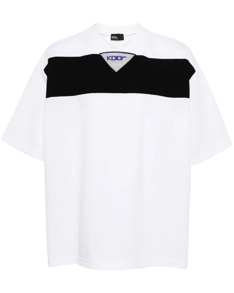 kolor Jersey-T-Shirt mit Streifendetail - Weiß Weiß