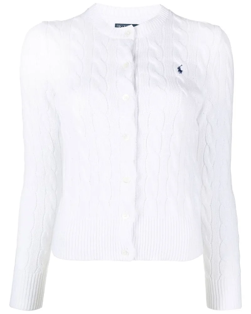 Ralph Lauren Cardigan mit Zopfmuster - Weiß Weiß