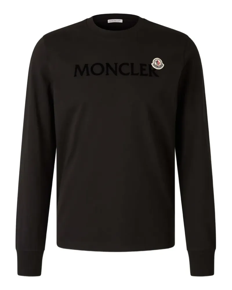 Moncler logo-plaque long-sleeve sweatshirt - Schwarz Schwarz