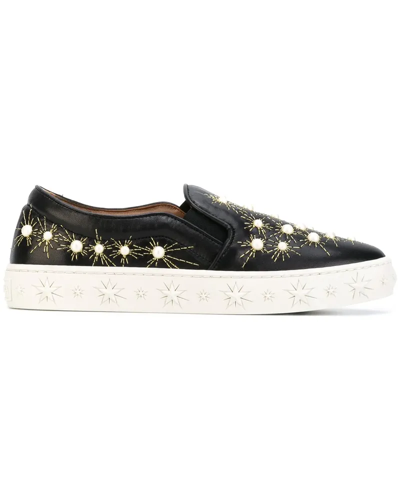 Aquazzura Cosmic Pearls' Slip-On-Sneakers - Schwarz Schwarz