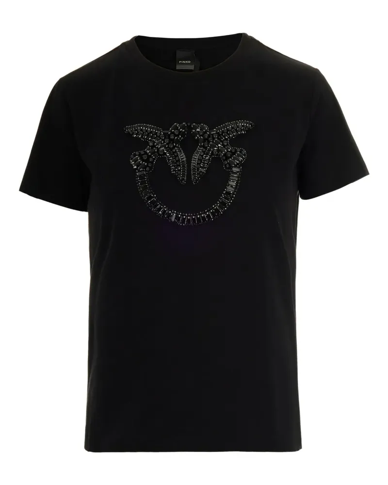 Pinko T-Shirt mit Vogelverzierung - NERO Nero