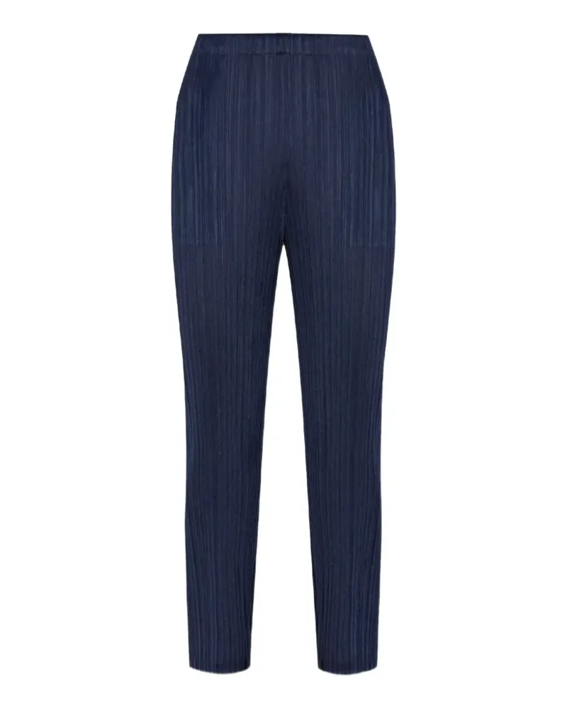 Issey Miyake plissé-effect trousers - Blau Blau