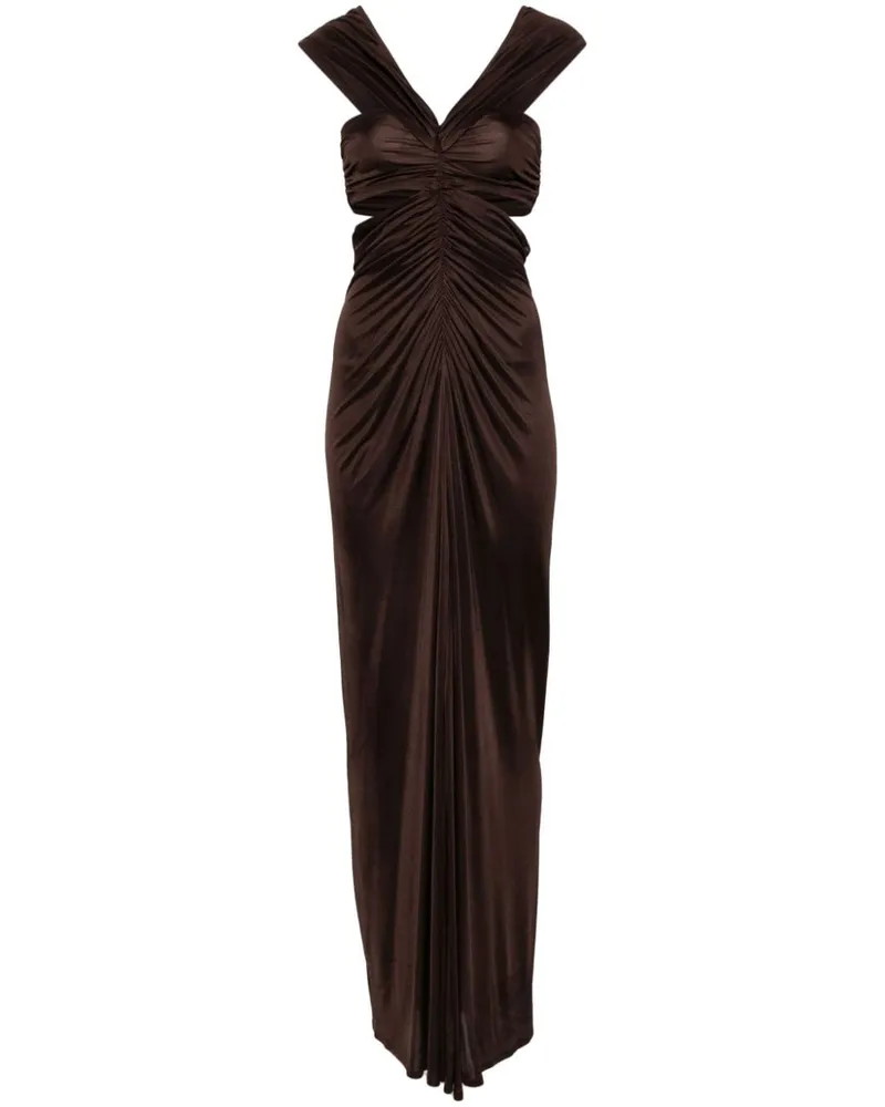 ATLEIN Maxikleid mit Cut-Out - Braun Braun