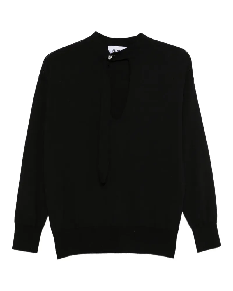 Alpha Studio Pullover mit Cut-Out - Schwarz Schwarz