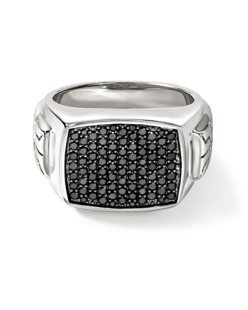John Hardy Sterlingsilber-Siegelring mit Saphir Silber