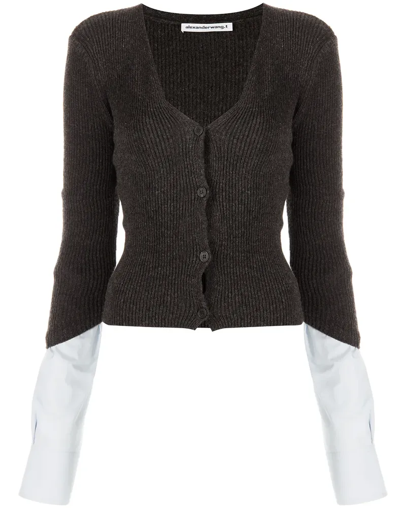 Alexander Wang Gerippter Cardigan im Layering-Look - Grau Grau