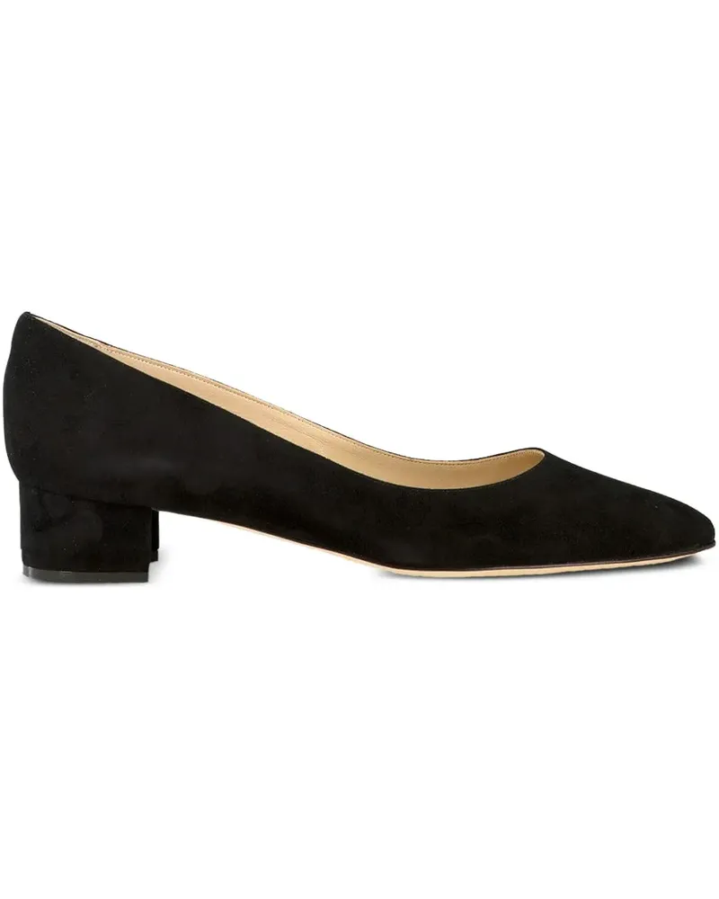 Manolo Blahnik Listony Samba Tondo Pumps aus Wildleder - Schwarz Schwarz