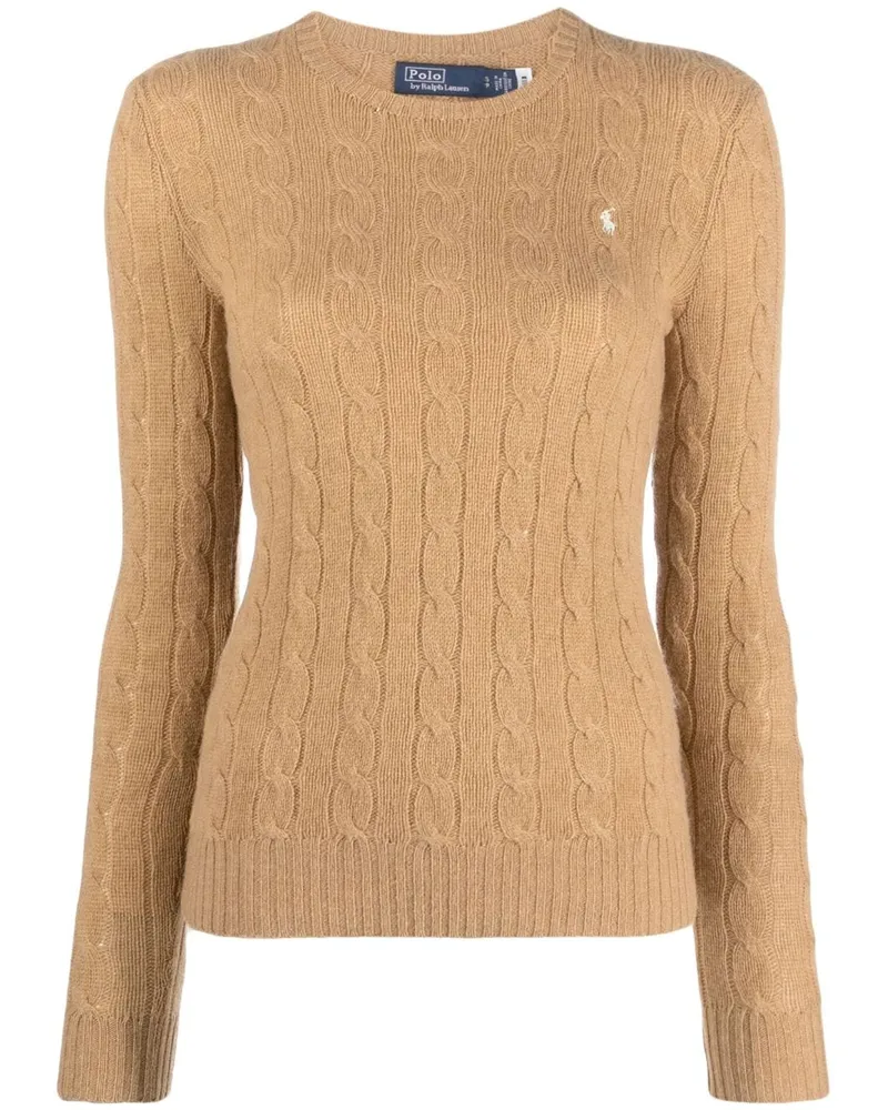 Ralph Lauren Polo Pony Pullover mit Zopfmuster - Nude Nude