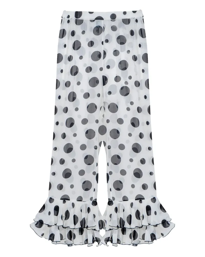 SLEEPER Hose mit Polka Dots - Weiß Weiß