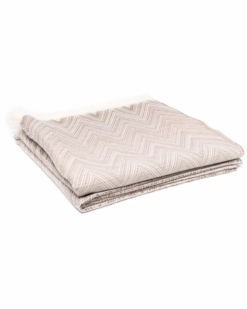 Missoni Home Decke mit Zickzackmuster - Nude Nude