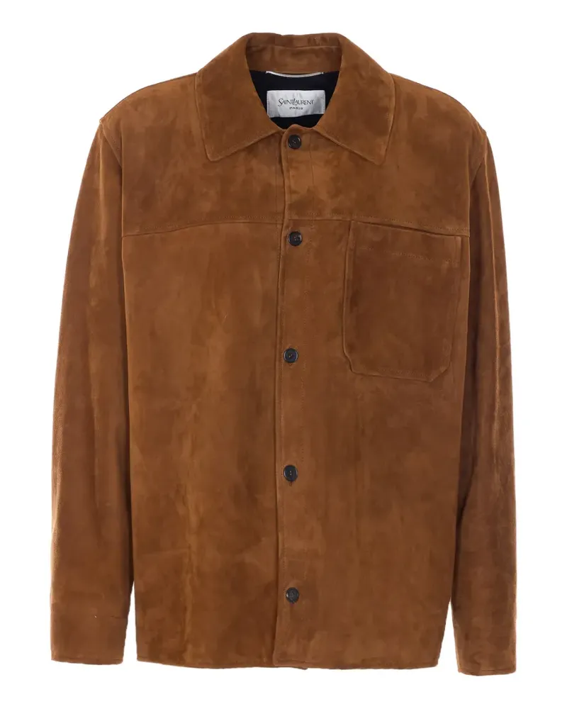 Saint Laurent Hemdjacke mit Knopfverschluss - Braun Braun