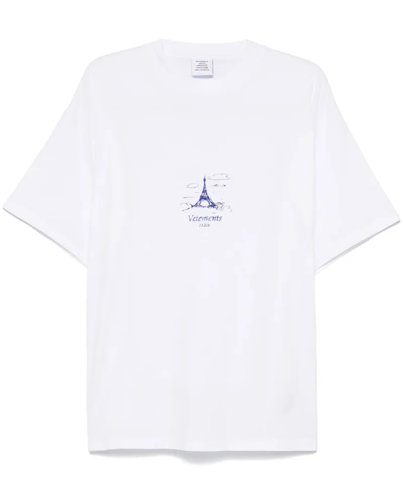 VETEMENTS Eiffel Tower T-Shirt - Weiß Weiß