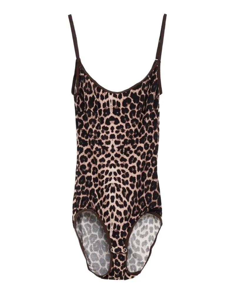 Baserange Emily leopard-print bodysuit - Braun Braun