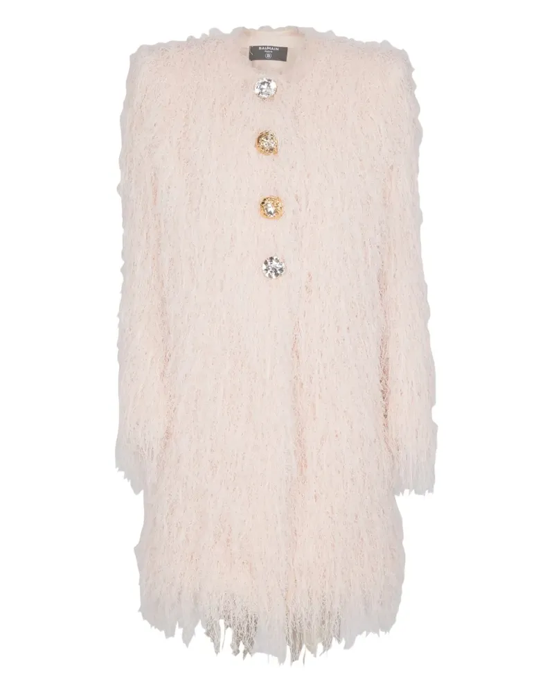 Balmain Mantel mit Fransen - Nude Nude