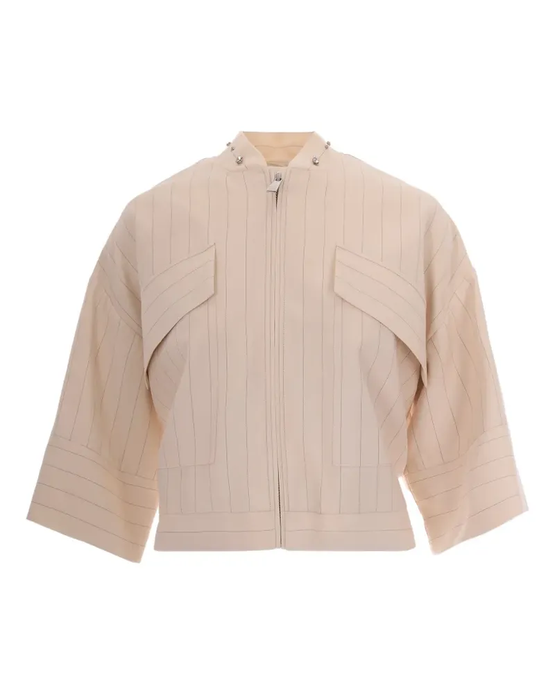 Liu Jo striped embellished jacket - Nude Nude