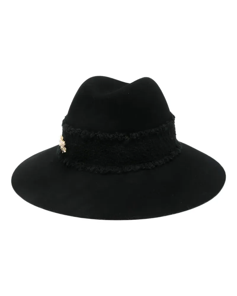 Borsalino Verzierter Fedora - Schwarz Schwarz
