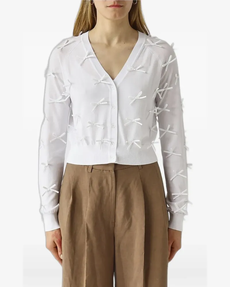 MEIMEIJ bow-embellished cardigan - Weiß Weiß