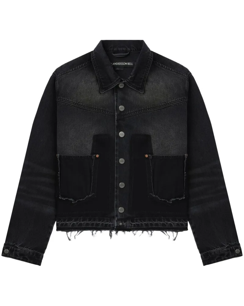 Andersson Bell Jeansjacke im Distressed-Look - Schwarz Schwarz