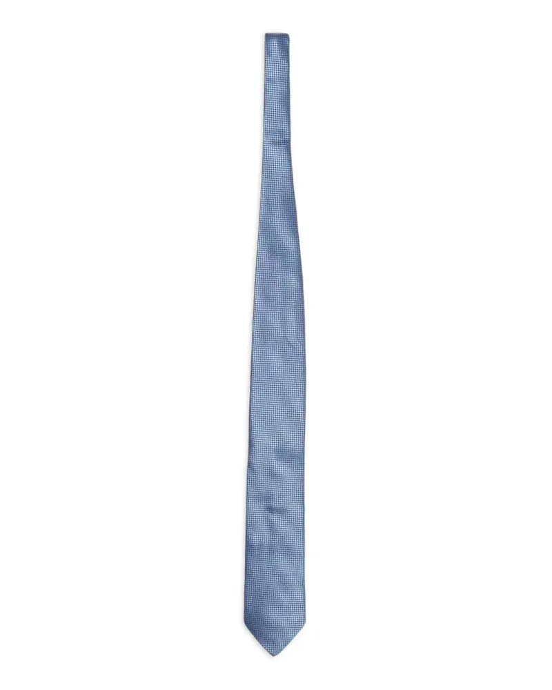 Ermenegildo Zegna jacquard-check silk tie - Blau Blau