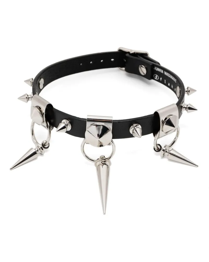 Junya Watanabe Choker aus Leder mit Nieten Schwarz