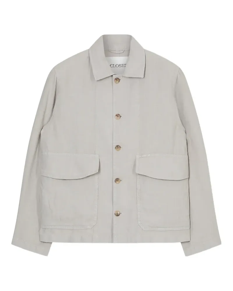 Closed button-fastening flap-pocket jacket - Grau Grau