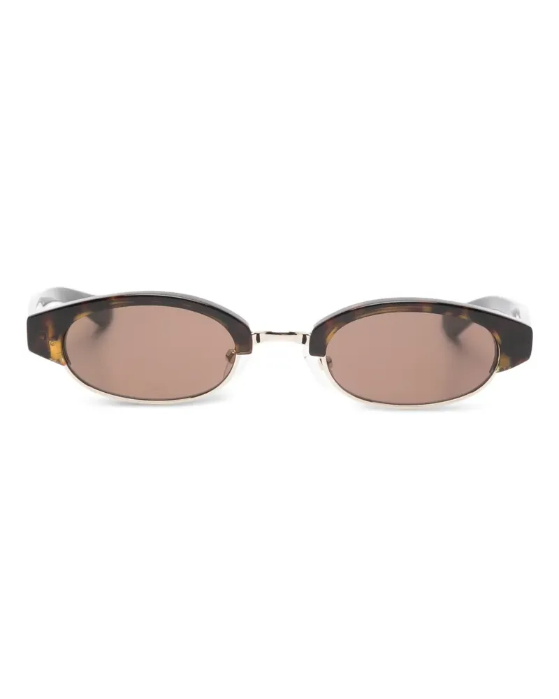 Alexander McQueen Sonnenbrille mit ovalem Gestell - Braun Braun