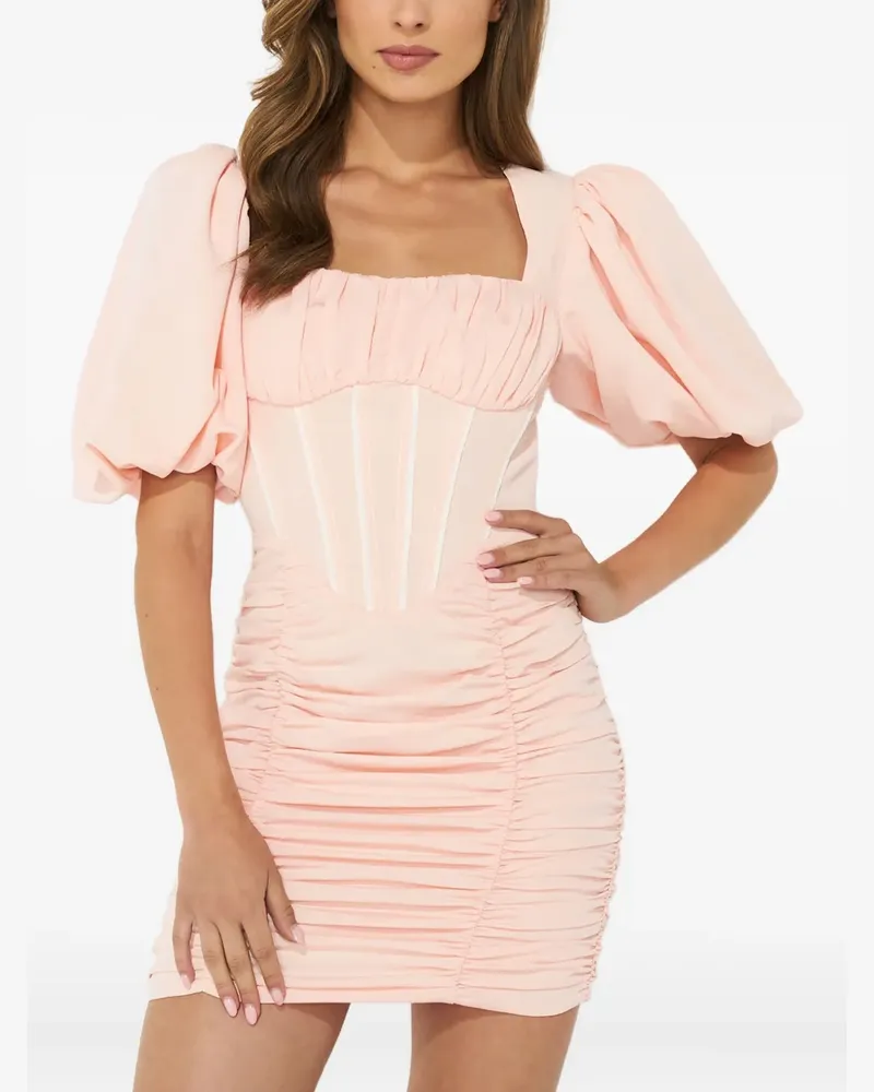 Marianna Senchina Ariel puff-sleeve ruched dress - Rosa Rosa
