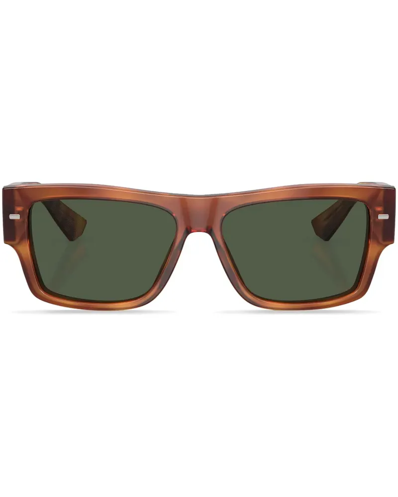 Dolce & Gabbana Eckige Sonnenbrille in Schildpattoptik - Gelb Gelb