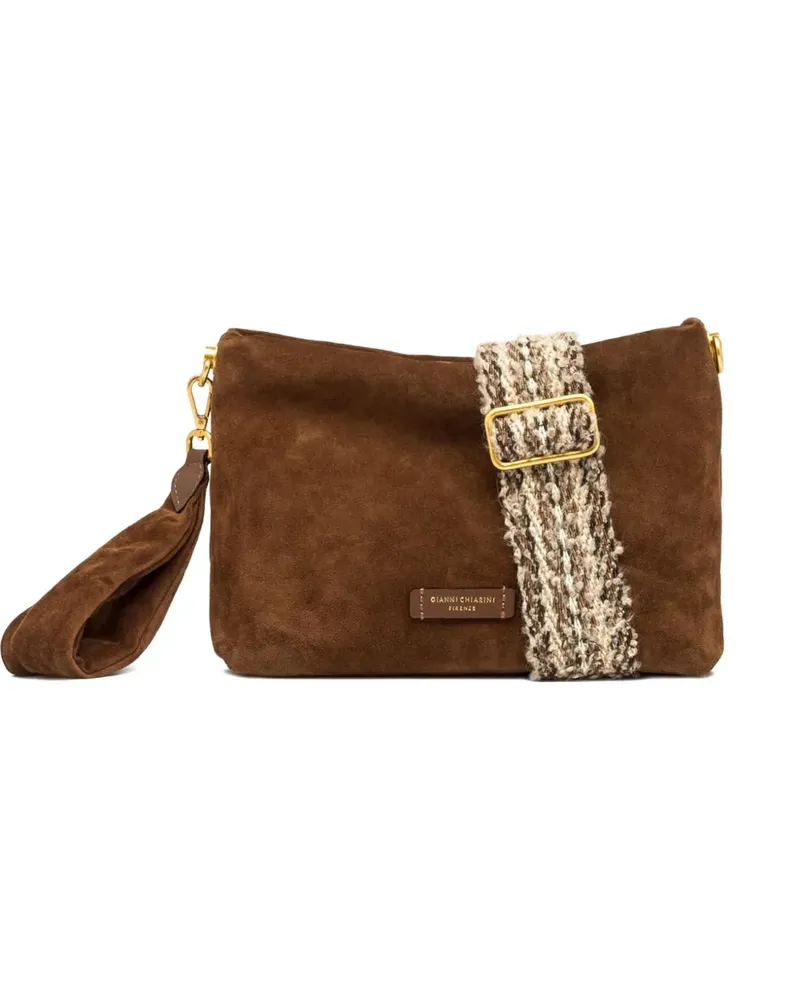 Gianni Chiarini Brenda suede wrist-strap clutch bag - Braun Braun