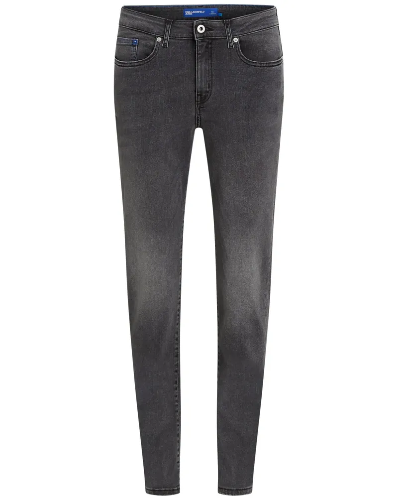 Karl Lagerfeld Halbhohe Slim-Fit-Jeans - Schwarz Schwarz