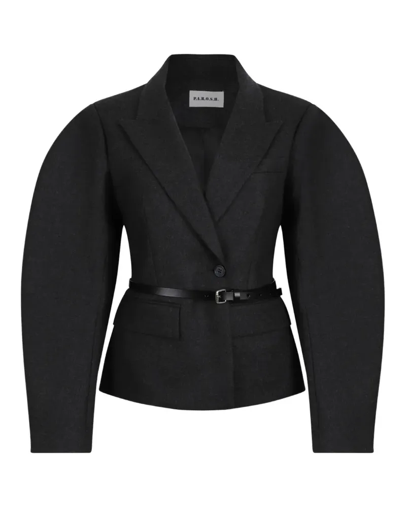 P.A.R.O.S.H. P.A.R.O H. belted puff-sleeve blazer - Grau Grau